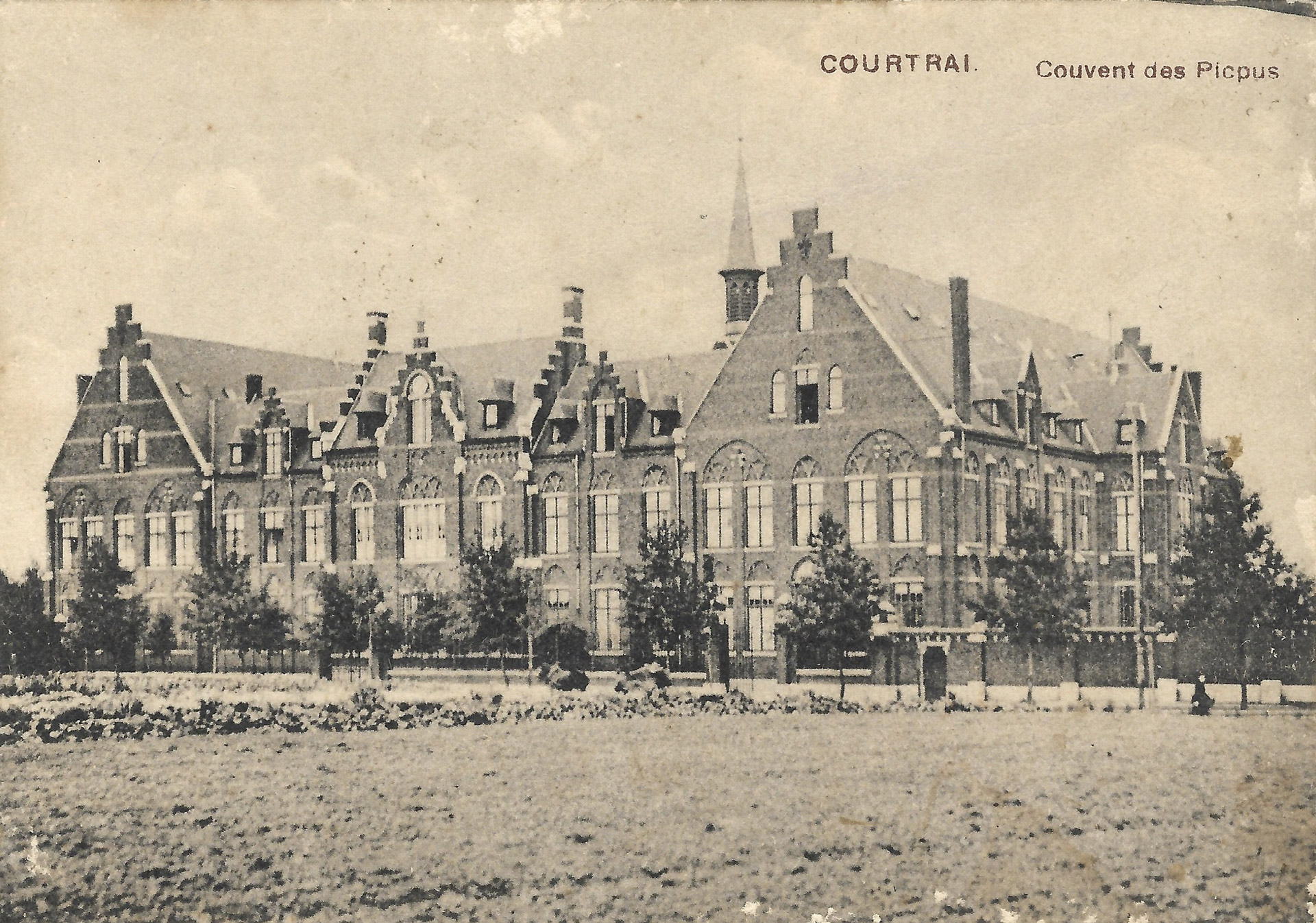 Vue du couvent des Picpuciens au Pottelberg, prise avant la guerre │ carte postale circulée le 12.8.1917 (Feldpost) │ col. pdgit1918