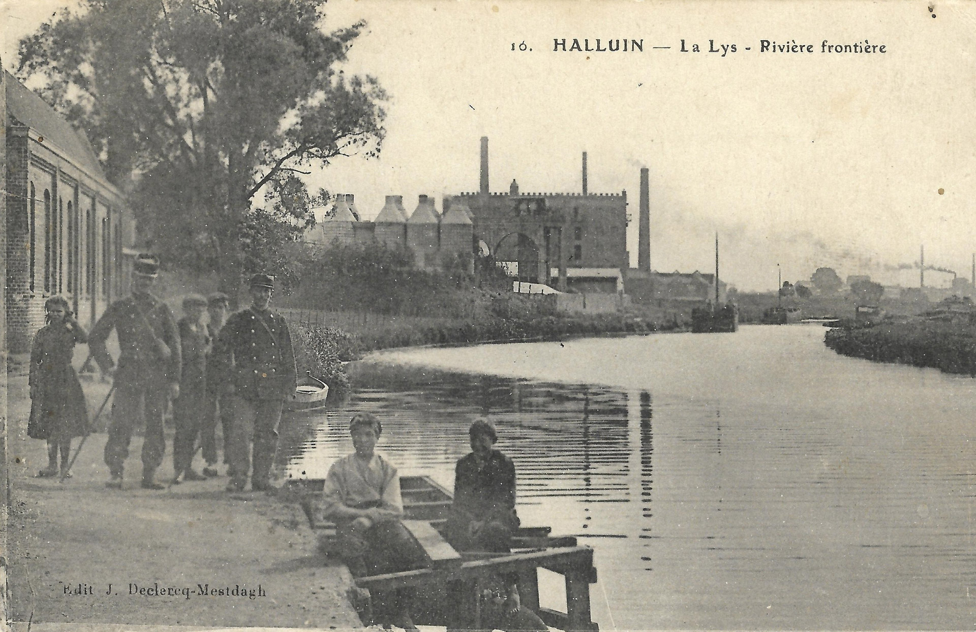 Halluin, vue sur la Lys │ Carte postale, circulée le 19.8.1919 │ col. pdgit1918