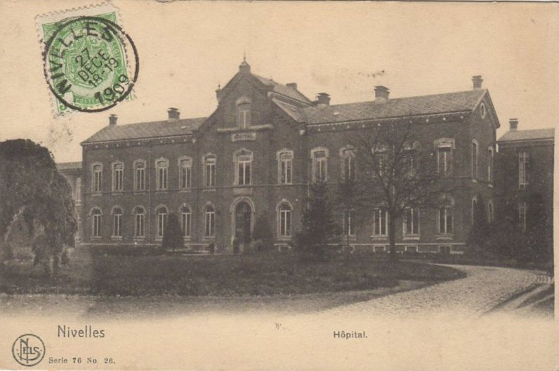 Hôpital civil de Nivelles - ancienne carte postale 1909