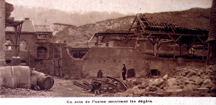Les hauts-fourneaux à Halanzy après leur destruction ordonnée par les Allemands et exécutée par des prisonniers italiens │ L’Événement illustré, n°188 (31 mai 1919), p.260.