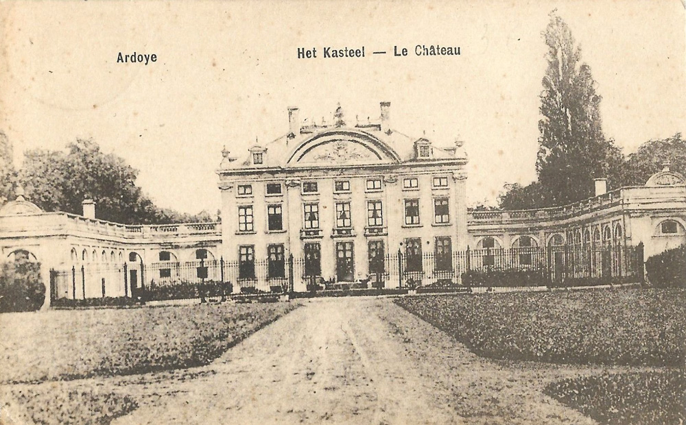 Le château d’Ardoye (Ardooie) utilisé comme hôpital militaire│ carte postale circulée le 03.7.1915, Feldpost │ coll. pdgit1918